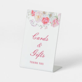 Waterverf Bloemen Kaarten & Geschenken Reclamebord Met Voetstuk