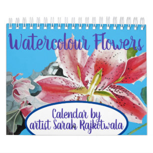 Waterverf Bloemen Kalender Hand geschilderde Kunst