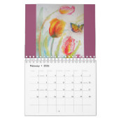 Waterverf Bloemen Kalender Hand geschilderde Kunst (Feb 2026)