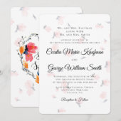 Waterverf Bloemen katholieke weddenschappen Kaart (Voorkant / Achterkant)