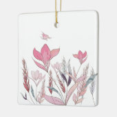 Waterverf bloemen keramisch ornament (Links)