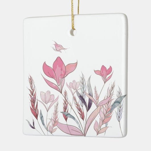 Waterverf bloemen keramisch ornament (Links)