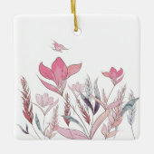 Waterverf bloemen keramisch ornament (Voorkant)