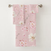 Waterverf Bloemen Kersenbloesem Bloemen Bloemenroz Bad Handdoek (Insitu)
