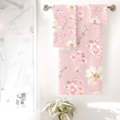Waterverf Bloemen Kersenbloesem Bloemen Bloemenroz Bad Handdoek