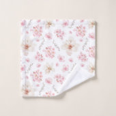 Waterverf Bloemen Kersenbloesem Bloempatroon Bad Handdoek (Wasdoekje)