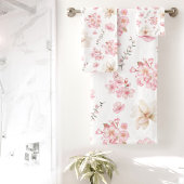 Waterverf Bloemen Kersenbloesem Bloempatroon Bad Handdoek