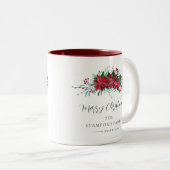 Waterverf Bloemen Kerst Feestdagen Custom Tweekleurige Koffiemok (Voorkant rechts)