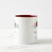 Waterverf Bloemen Kerst Feestdagen Custom Tweekleurige Koffiemok (Center)
