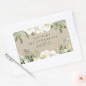 Waterverf Bloemen Kerst retour adres Rechthoekige Sticker (Envelop)