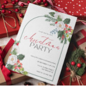 Waterverf Bloemen Kerstfeest Uitnodiging