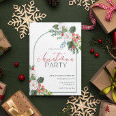 Waterverf Bloemen Kerstfeest Uitnodiging