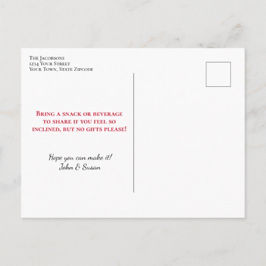 Waterverf Bloemen Kerstfeest Uitnodiging Briefkaart (Achterkant)