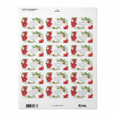 Waterverf Bloemen Kerstmis Bloemen n Foliage Etiket (Full Sheet)