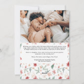 Waterverf Bloemen Kerstvakantie Fotocollage Feestdagenkaart (Achterkant)