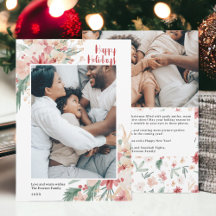 Waterverf Bloemen Kerstvakantie Fotocollage