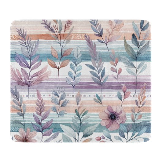 Waterverf Bloemen Keuken Decor Snijplank (Voorkant)