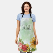 waterverf bloemen KeukenSchort Schort (Gedragen)