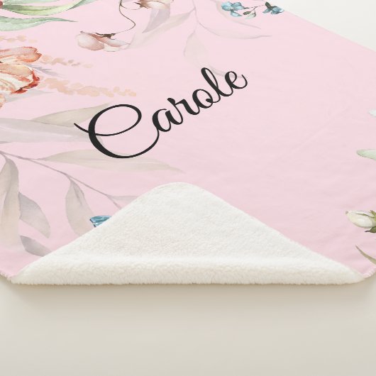 Waterverf Bloemen, Klein Wieg of Wandelwagen Sherpa Deken (3/4)