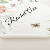 Waterverf Bloemen, kleine kinderwagen Sherpa Deken (3/4)