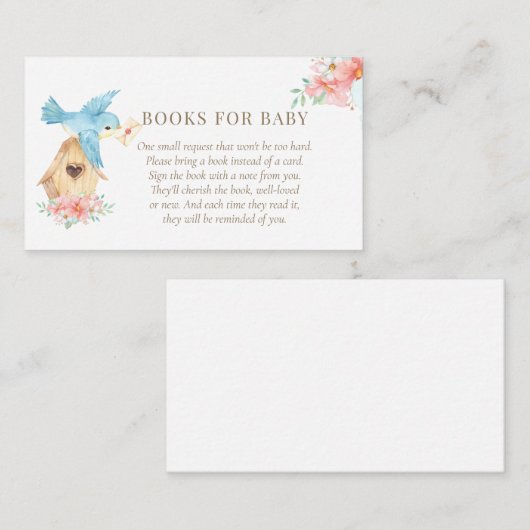 Waterverf Bloemen Kleine Vogels Boeken voor Baby Informatiekaartje (Voorkant / Achterkant)