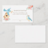 Waterverf Bloemen Kleine Vogels Meisje Luier Raffl Informatiekaartje (Voorkant / Achterkant)