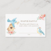 Waterverf Bloemen Kleine Vogels Meisje Luier Raffl Informatiekaartje (Voorkant)