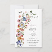 Waterverf Bloemen Kleurrijke Bruiloft Uitnodiging (Voorkant)