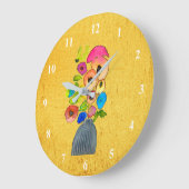 Waterverf bloemen kleurrijke florale bloemen grote klok (Hoek)