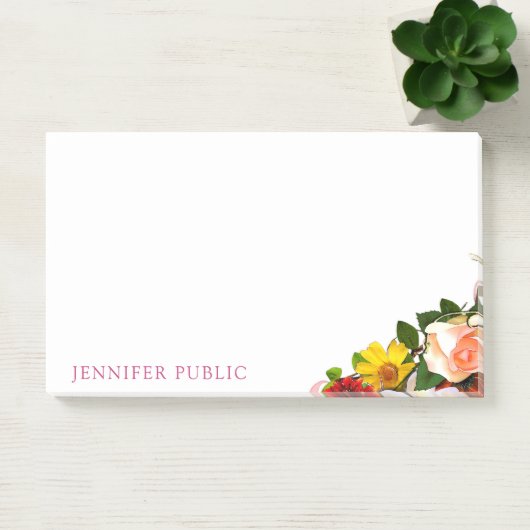 Waterverf Bloemen Kleurrijke Moderne Sjabloon Eleg Post-it® Notes (Kantoor)