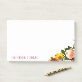 Waterverf Bloemen Kleurrijke Moderne Sjabloon Eleg Post-it® Notes (Op bureau)