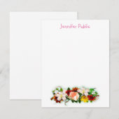 Waterverf Bloemen Kleurrijke Sjabloon Handgeschrev (Voorkant / Achterkant)