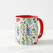 Waterverf Bloemen Koffie Mok (Voorkant rechts)