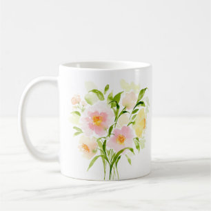 Waterverf bloemen koffiemok