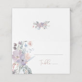 Waterverf Bloemen Koper Violet Tafel Bruiloft Plaatskaartje (Buitenkant ongevouwen)