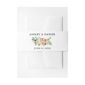 Waterverf Bloemen Koraal Elegant Bruiloft Uitnodigingen Wikkel (Voorkant Voorbeeld)