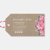 Waterverf bloemen kraft gift label cadeaulabel (Achterkant Horizontaal)