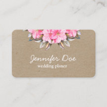 Waterverf bloemen kraft Visitekaartje