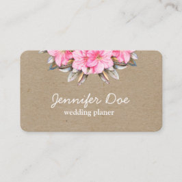 Waterverf bloemen kraft Visitekaartje