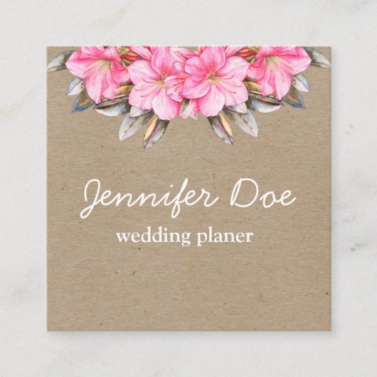 Waterverf bloemen kraft Visitekaartje (Voorkant)