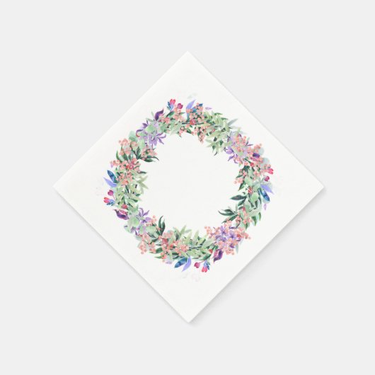 Waterverf Bloemen Krans Papieren servetten (Hoek)