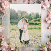 Waterverf Bloemen Kroonluchter Trouwfoto Save The Date