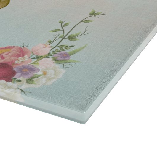 Waterverf Bloemen Kunstwerk, Bloeiende Bloemen Snijplank (Hoek)