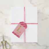 Waterverf Bloemen 'L' Monogram Favoriet Tag Cadeaulabel (Met Touw)
