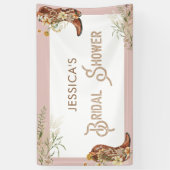 Waterverf Bloemen Laarzen & Bruisende Bruiloftfees Spandoek (Verticaal)