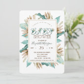 Waterverf bloemen laat Baby shower Kaart (Staand voorkant)