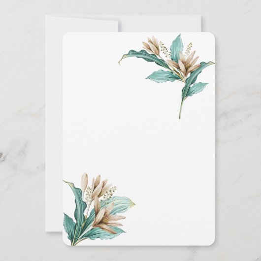 Waterverf bloemen laat Baby shower Kaart (Achterkant)