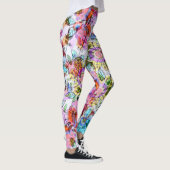 Waterverf bloemen laat multicolor heldere pastel leggings (Rechts)