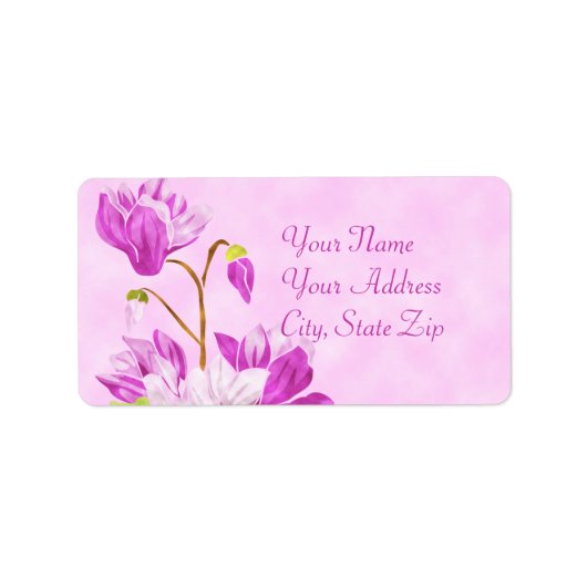 Waterverf Bloemen Label (Voorkant)