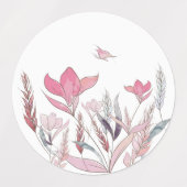 Waterverf bloemen labels (Design 1)